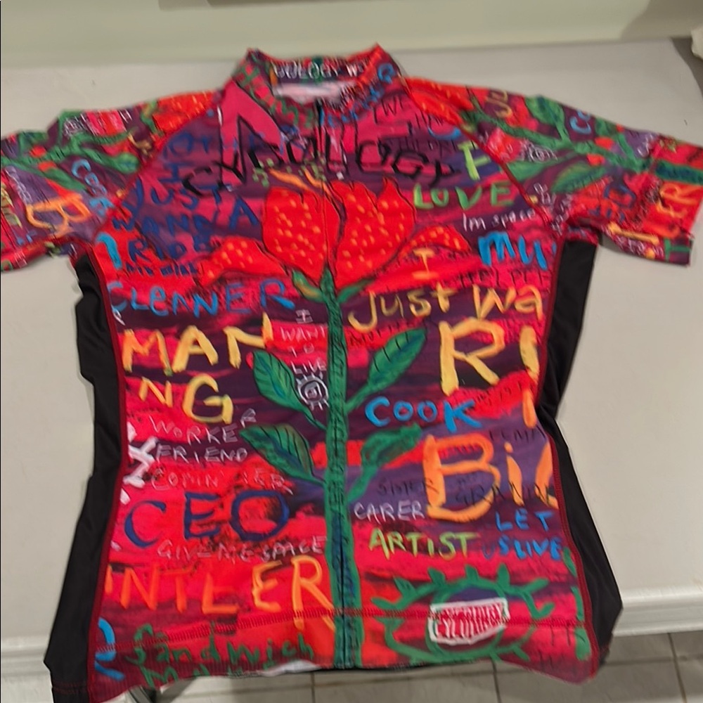Cycology woman’s XL and Cycling Jersey with Graffiti Design